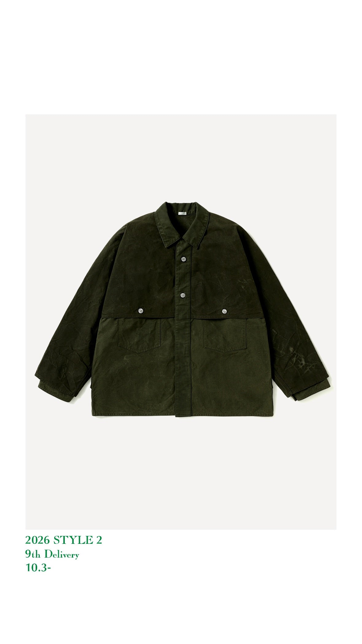 A.PRESSE 26AW Vintage Cotton Silk Oiled Tent Cloth Logger Jacket